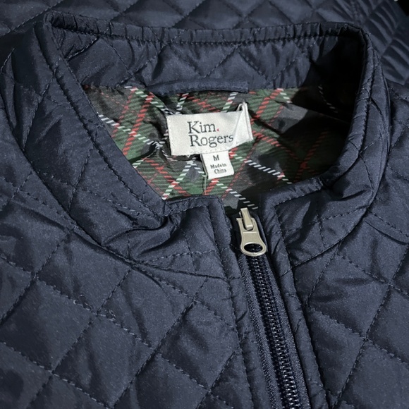 Kim Rogers Lined Lightweight Puffer Quilted Full Zip Vest Navy Blue - Picture 8 of 11